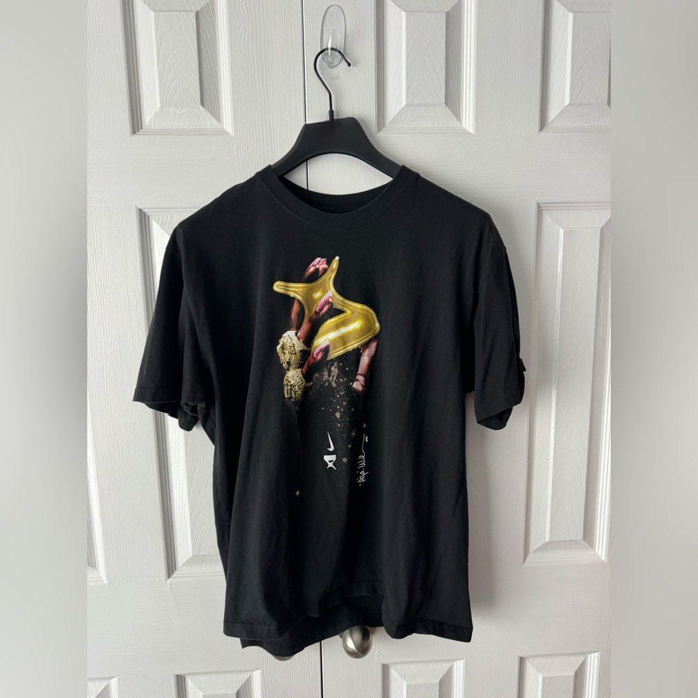 Nike Black Purple & Gold Graphic T Shirt Large Aja Wilson Goat So Win (mj)